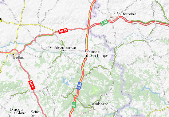 Kaart Plattegrond Bessines-sur-Gartempe