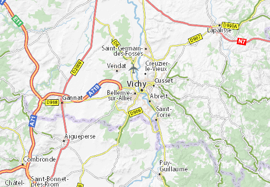 Mapa Plano Bellerive-sur-Allier