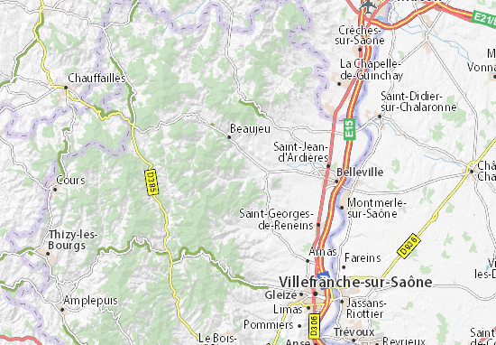 Karte Stadtplan Quincié-en-Beaujolais
