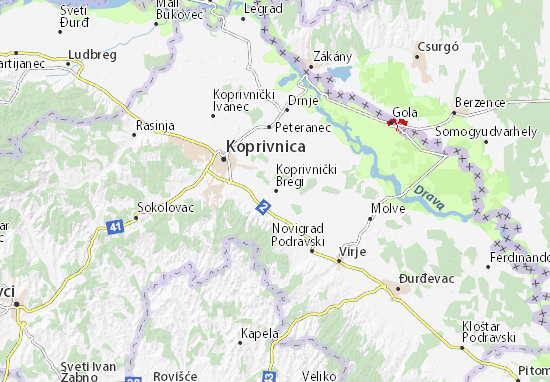 Kaart Plattegrond Koprivnički Bregi
