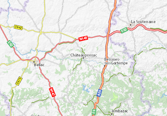 Châteauponsac Map