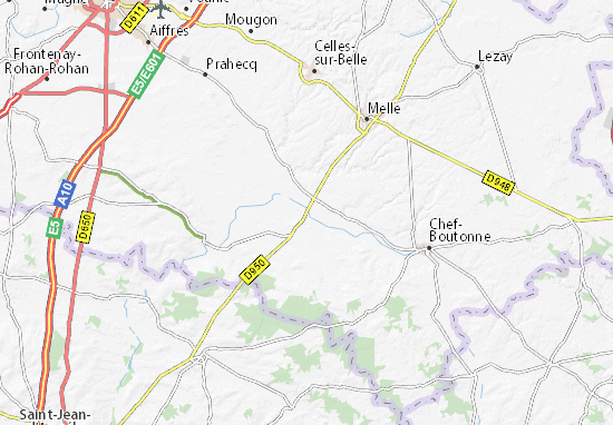 Kaart Plattegrond Brioux-sur-Boutonne
