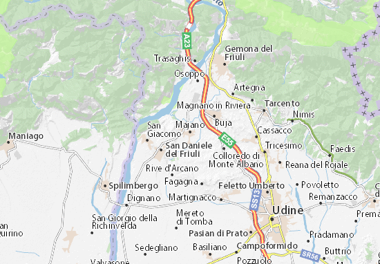 Karte Stadtplan Majano