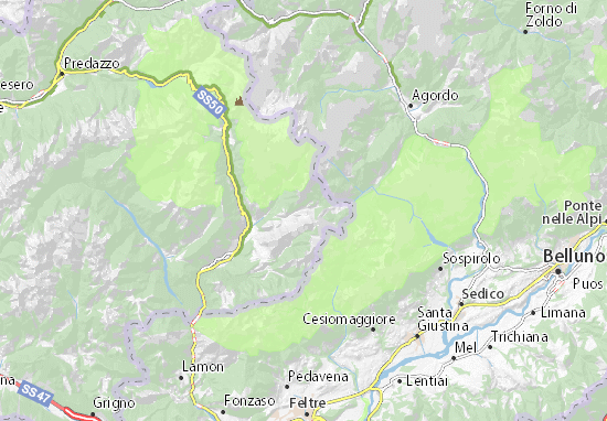 Kaart Plattegrond Passo di Cereda