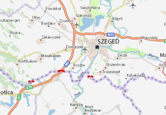 Kaart Plattegrond Szeged