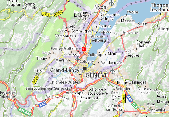 Karte Stadtplan Pregny