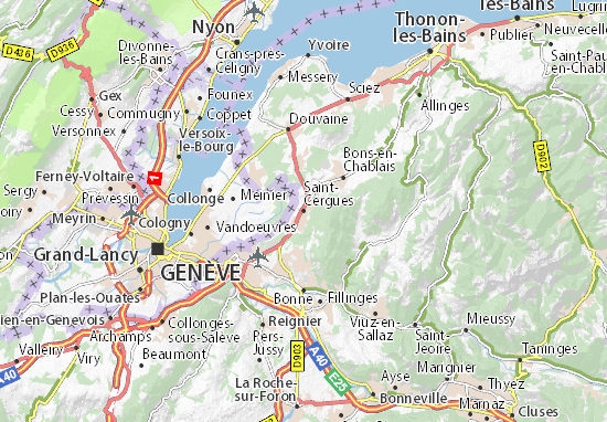 Mapa Saint-Cergues