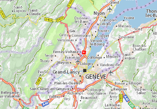 Karte Stadtplan Ferney-Voltaire