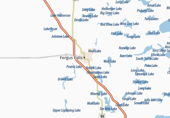 Karte Stadtplan Fergus Falls