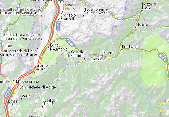 Kaart Plattegrond Castello di Fiemme
