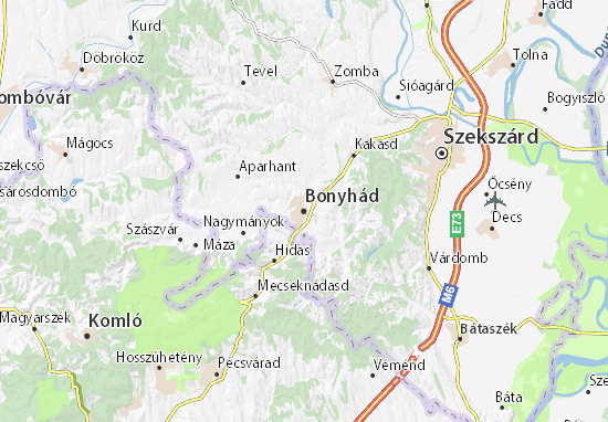 Karte Stadtplan Bonyhád