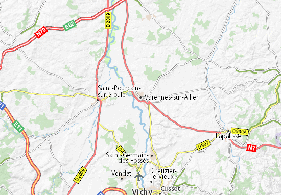 Karte Stadtplan Varennes-sur-Allier