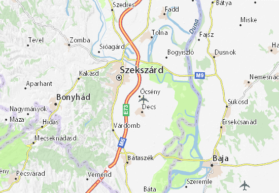 Karte Stadtplan Őcsény