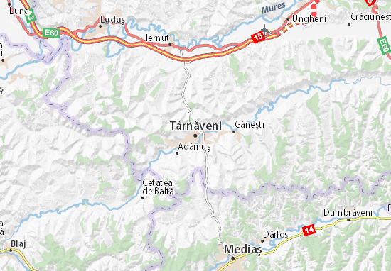 Kaart Plattegrond Târnăveni