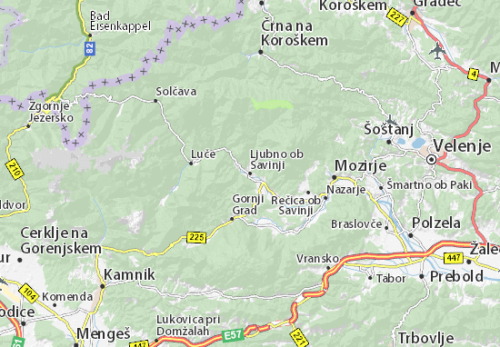 Kaart Plattegrond Ljubno ob Savinji