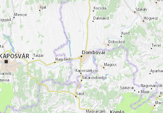 Kaart Plattegrond Dombóvár