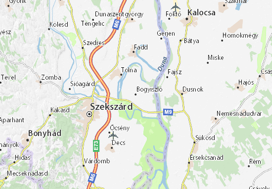 Kaart Plattegrond Bogyiszló