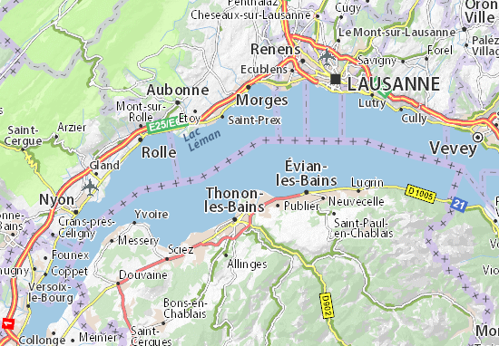 Kaart Plattegrond Lac Léman