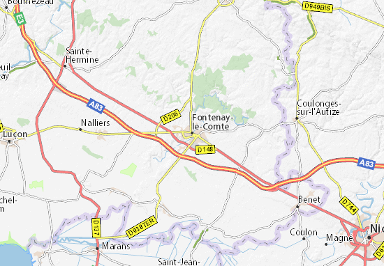 Kaart Plattegrond Fontenay-le-Comte
