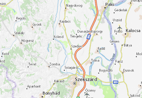 Szedres Map