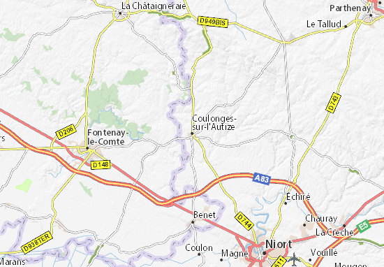 Karte Stadtplan Coulonges-sur-l&#x27;Autize