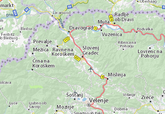 Karte Stadtplan Slovenj Gradec