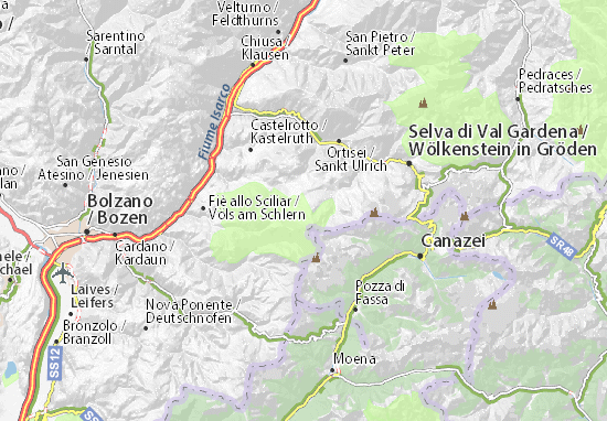 Karte Stadtplan Alpe di Suisi