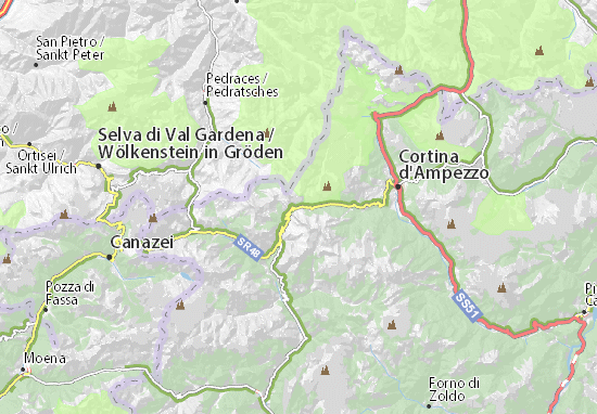 Karte Stadtplan Passo di Falzarego