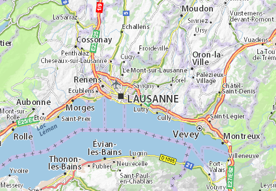 Karte Stadtplan Belmont-sur-Lausanne