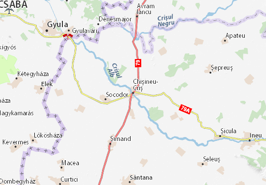 Chişineu-Criş Map