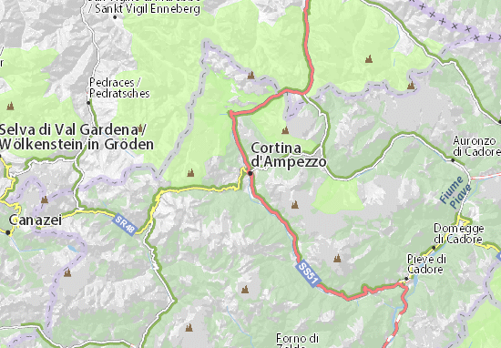 MICHELIN Cortina d'Ampezzo map - ViaMichelin MICHELIN Cortina d'Ampezzo map - ViaMichelin