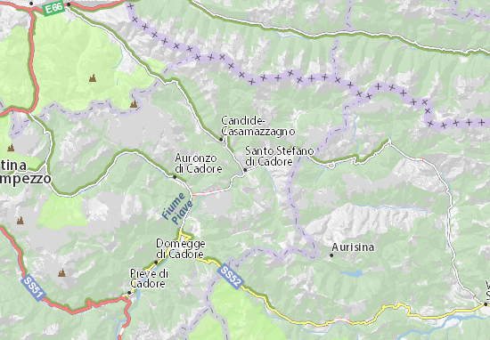 Kaart Plattegrond Santo Stefano di Cadore
