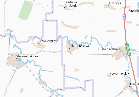 Kaart Plattegrond Shkurinskaya
