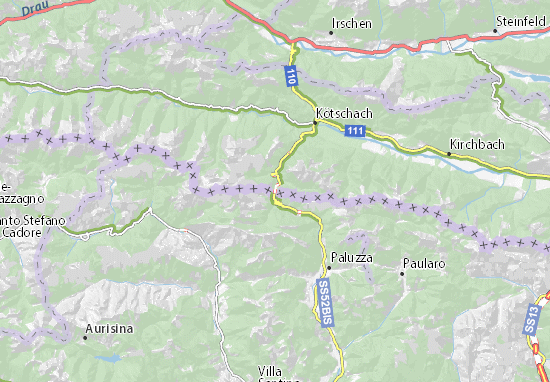 Kaart Plattegrond Passo di Monte Croce Carnico