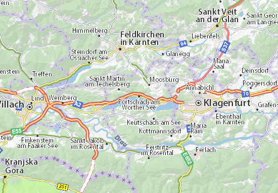 Karte Stadtplan Pörtschach am Wörther See