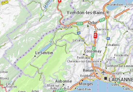 Karte Stadtplan Mont-la-Ville