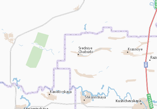 Mapa Sredniye Chuburki
