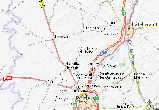 Mapa Plano Vendeuvre-du-Poitou