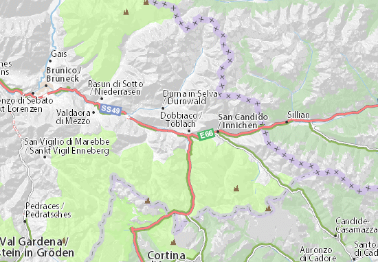 Mapa Toblach