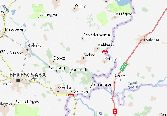 Mapa Sarkad