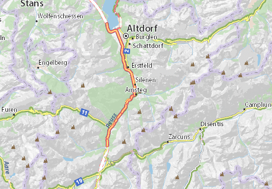 Karte Stadtplan Amsteg