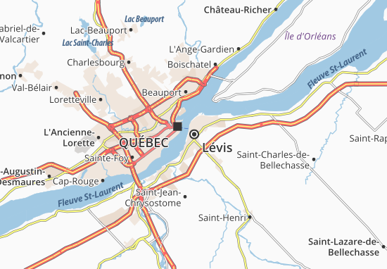 Karte Stadtplan Lévis