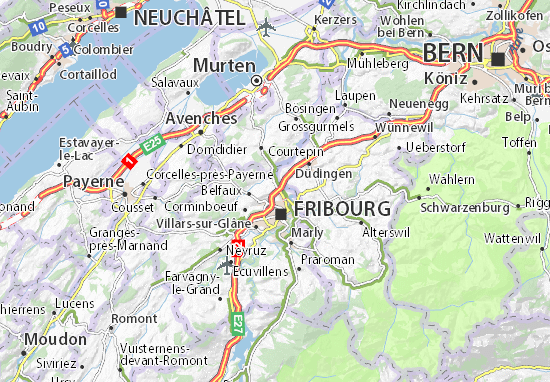 Karte Stadtplan Granges-Paccot