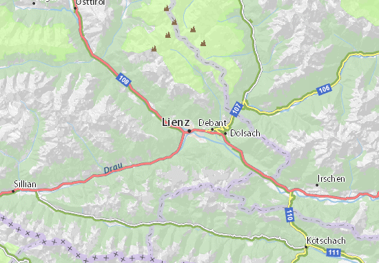 Kaart Plattegrond Lienz