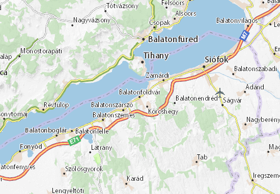 Karte Stadtplan Balatonföldvár