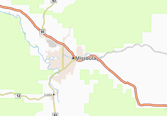 Karte Stadtplan East Missoula
