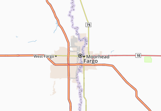 Karte Stadtplan Fargo