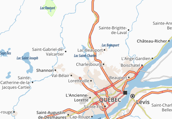 Karte Stadtplan Lac-Saint-Charles