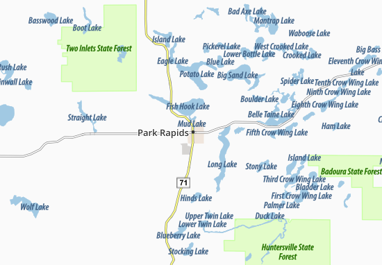 Kaart Plattegrond Park Rapids