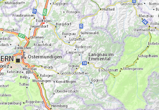 Kaart Plattegrond Lauperswil